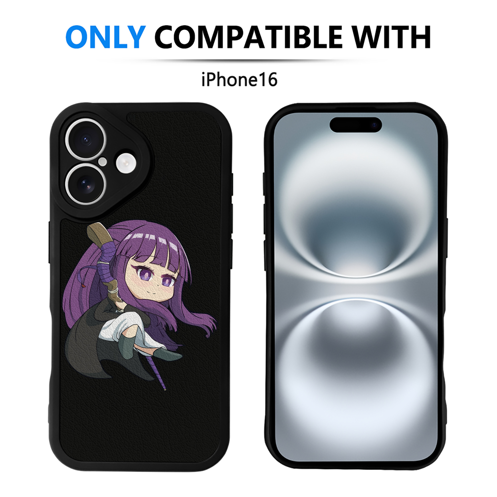 （画像用） 葬送のフリーレン Frieren 【iPhone 16シリーズ対応】シリコンスマホケース（レザー調） 材質：シリコン